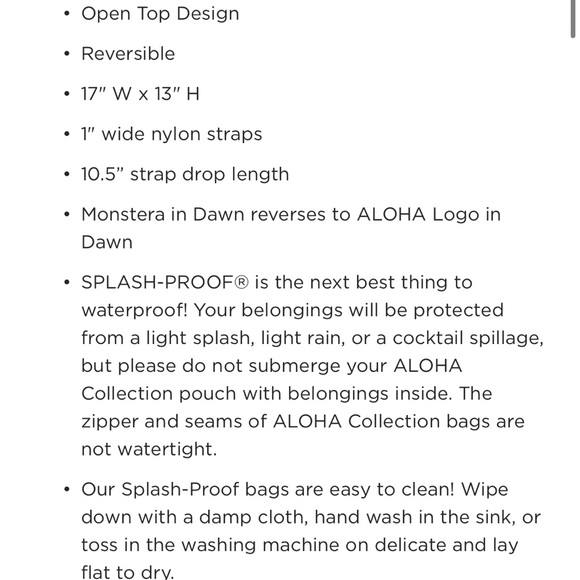 NEW ALOHA Collection “Monstera” Reversible Tote in “Dawn” - Picture 7 of 9